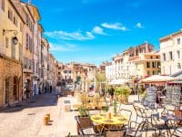 the old town of Aix-en-Provence city on the south of France.