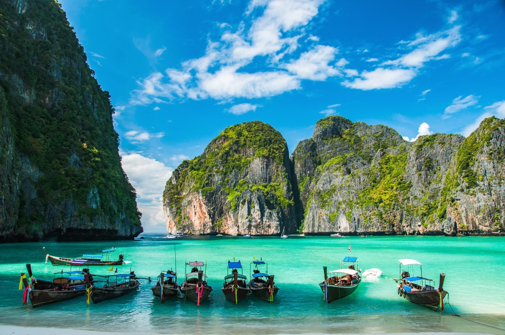 Baie Maya à Ko Phi Phi Le Island, province de Krabi en Thaïlande. Asie du Sud-Est.