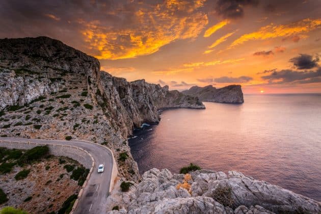 Cap de Formentor à Majorque au coucher du soleil.