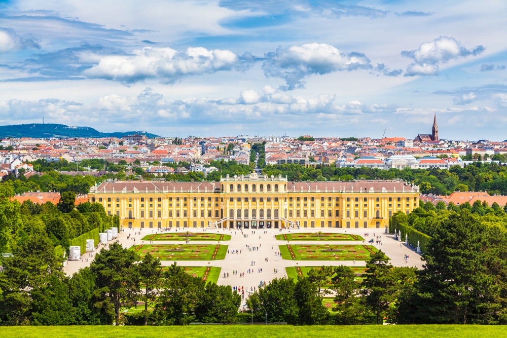 château de Schonbrunn avec le jardin panoramique
