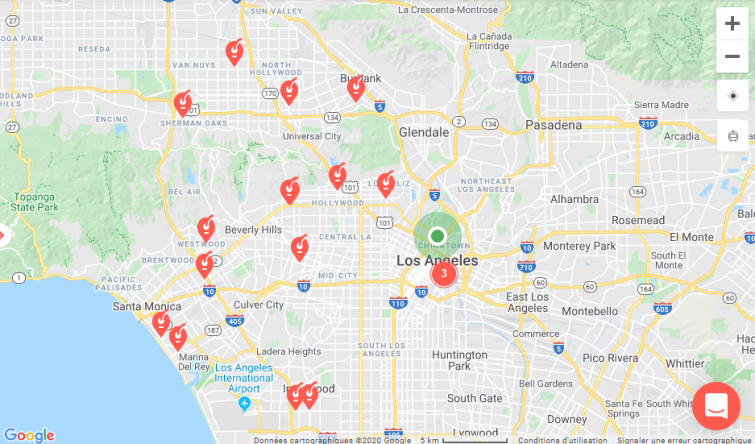 Carte Nannybag de Los Angeles