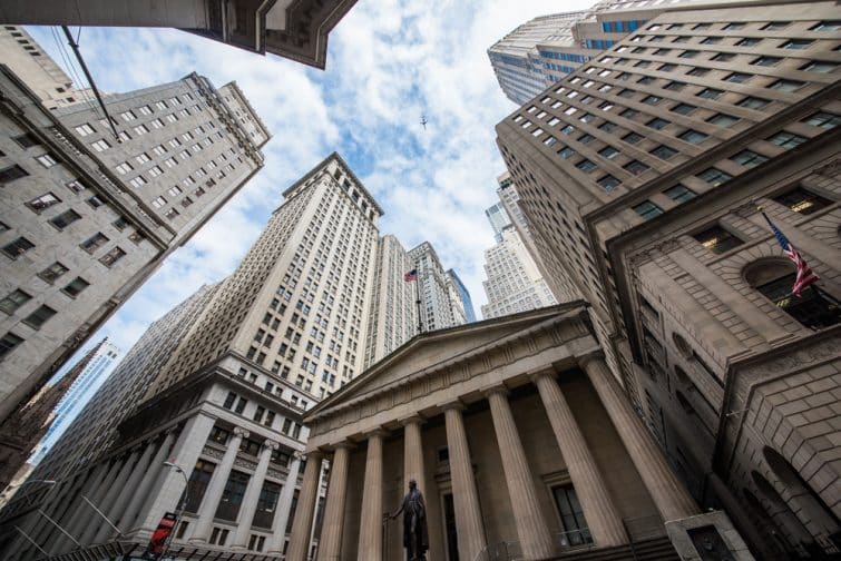 Bâtiments de la tour de Wall Street, quartier financier, New York