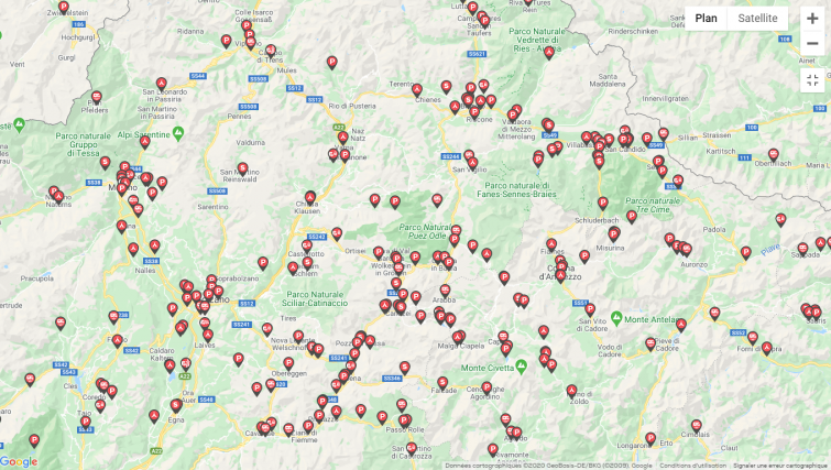Mappa Caramaps delle Dolomiti