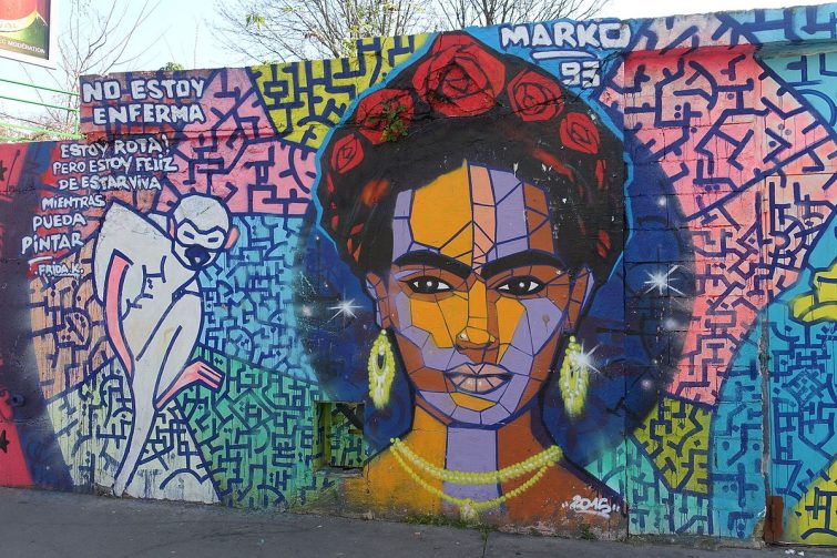 Frida Kahlo, oeuvre de street art à La Villette, Paris