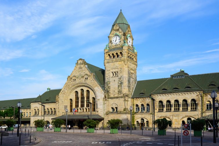 Railway station in the city of Metz, capital of Lorraine, France