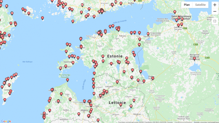 Carte Caramaps de l'Estonie
