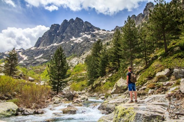 T-shirt GR20 Corse – Motif Repère Randonnée Rouge Et Blanc, Pour Amateurs De Trek Et Montagne