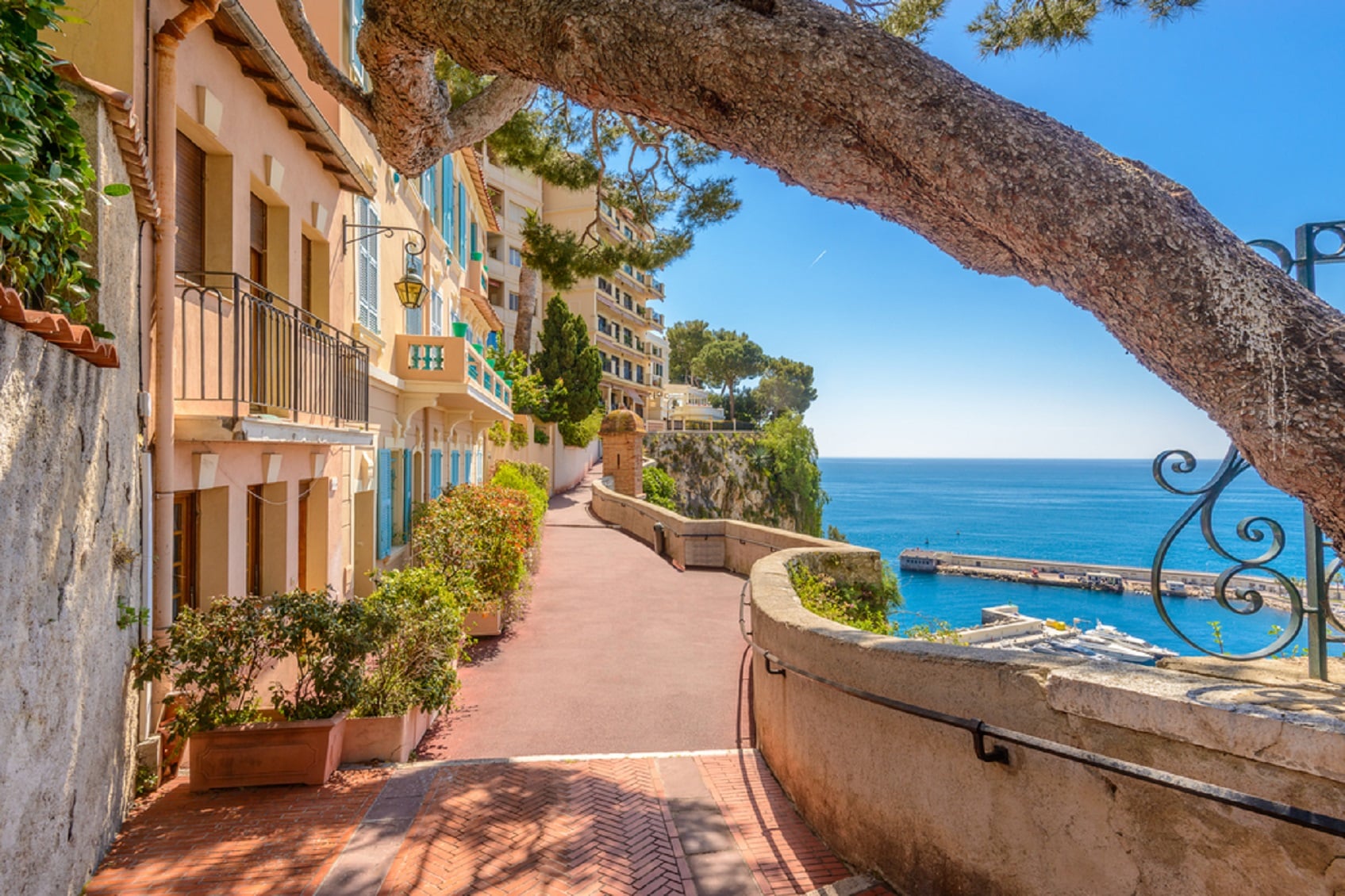 Rue du Village de Monaco à Monaco Monte Carlo, France.