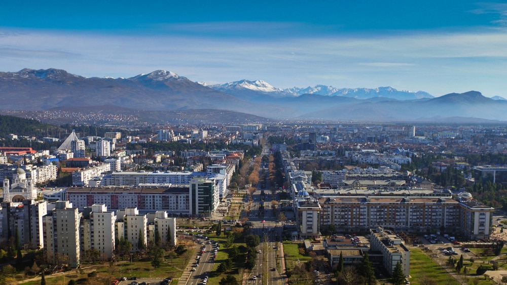 Vue aérienne de Podgorica