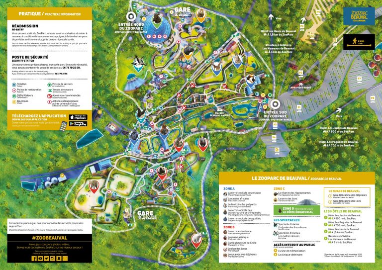 Cartes et plans détaillés du Zoo de Beauval