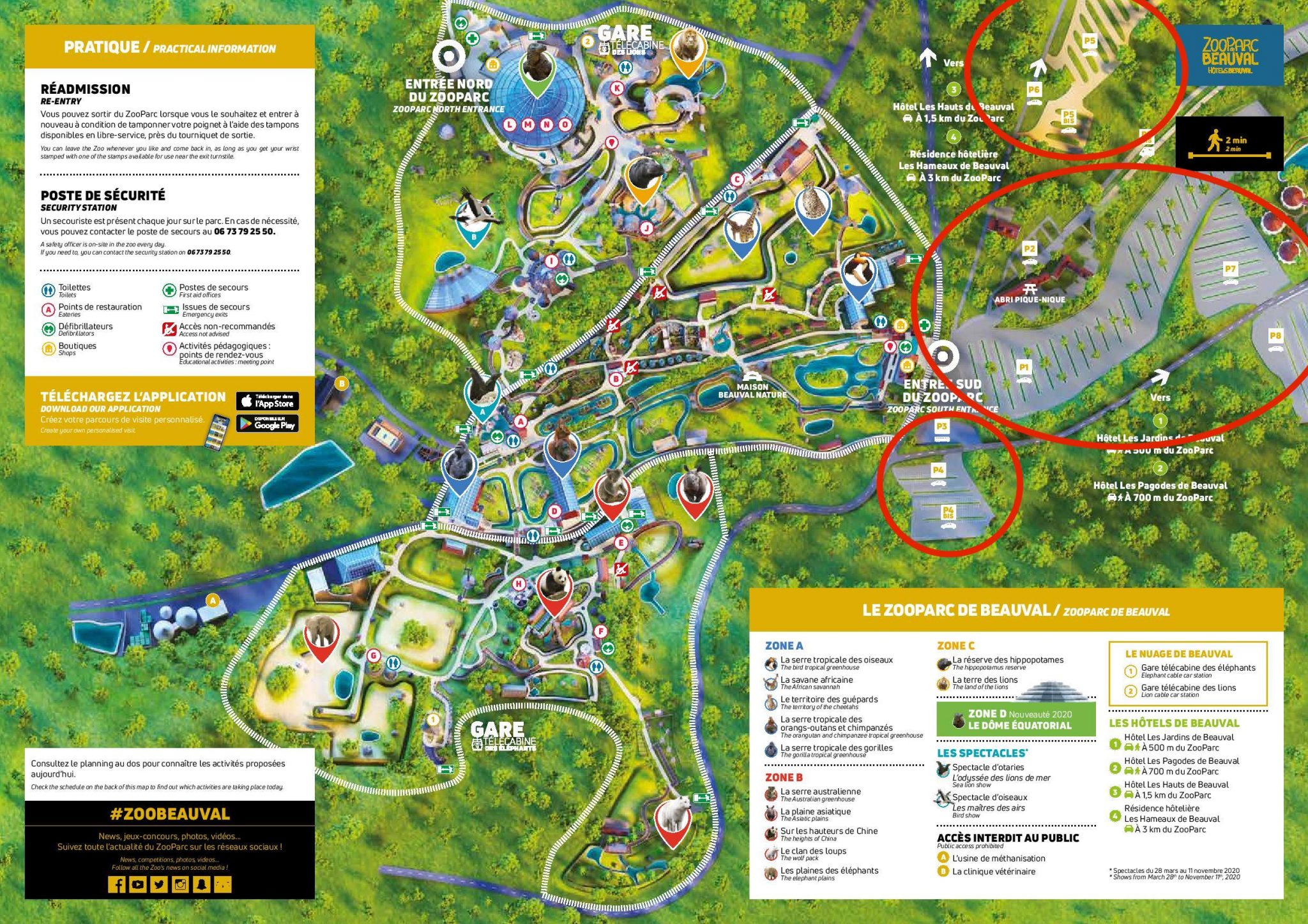 Cartes et plans détaillés du Zoo de Beauval