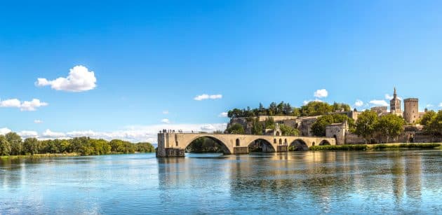 guide touristique sur la ville d'Avignon avec une vue panoramique