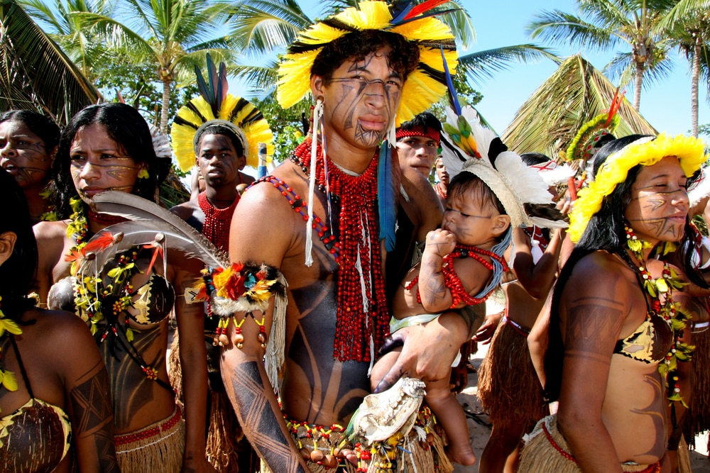 Giochi indigeni nel villaggio Coroa Vermelha, a Santa Cruz Cabralia