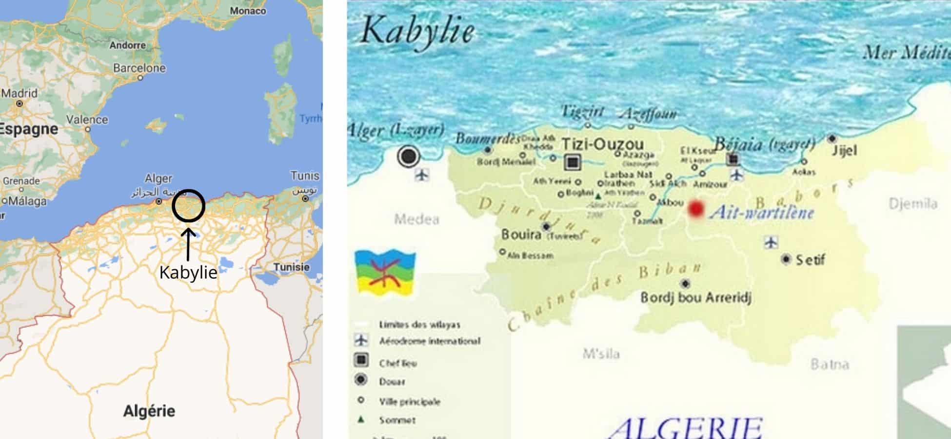 Carte de la Kabylie