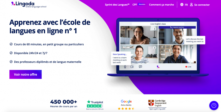 Lingoda - sites apprendre espagnol