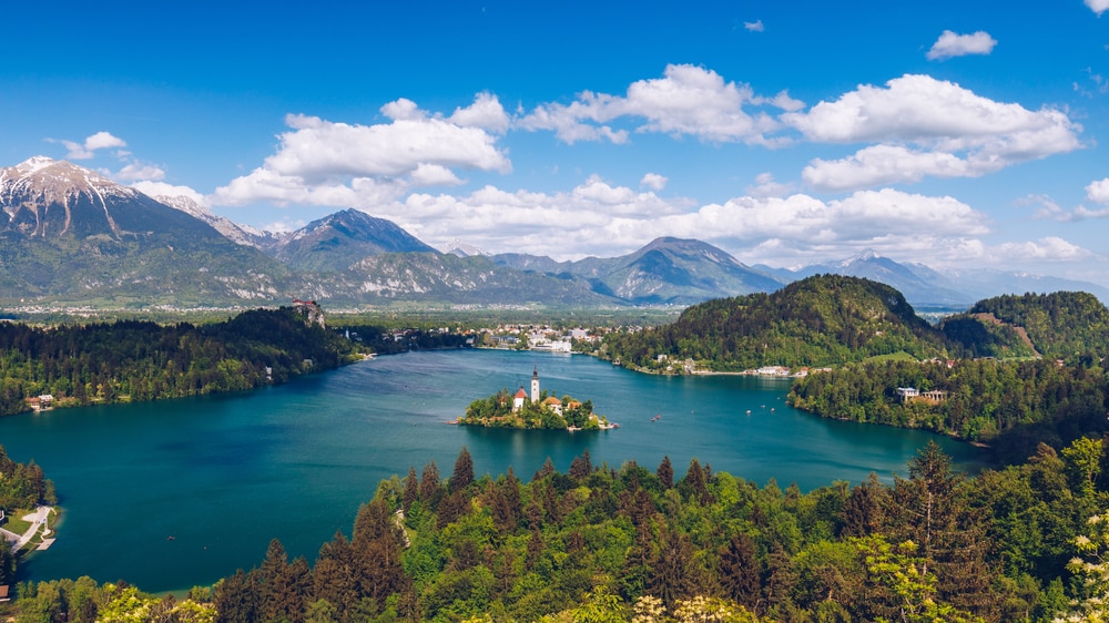 Le lac Bled vu du ciel