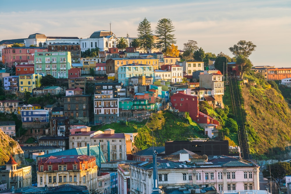 La ville de Valparaíso vue du ciel