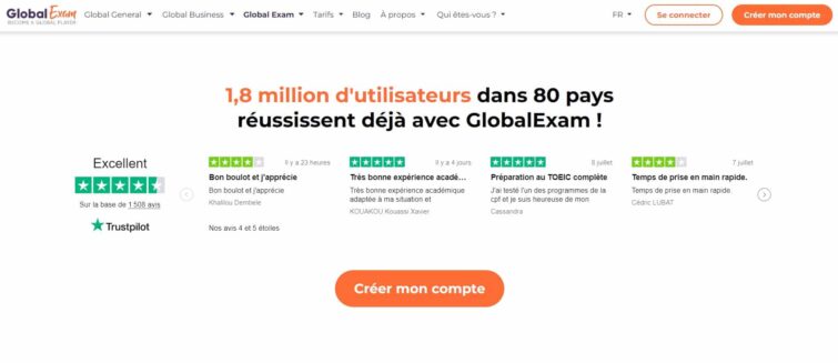 Global Exam - formation en langue en ligne