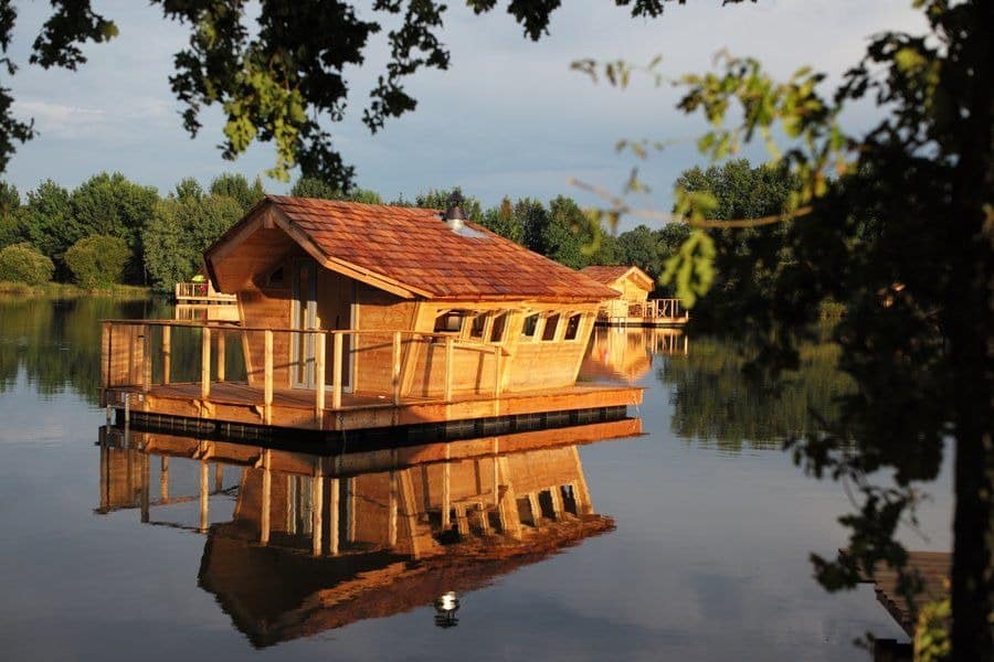 The floating hut only accessible by boat