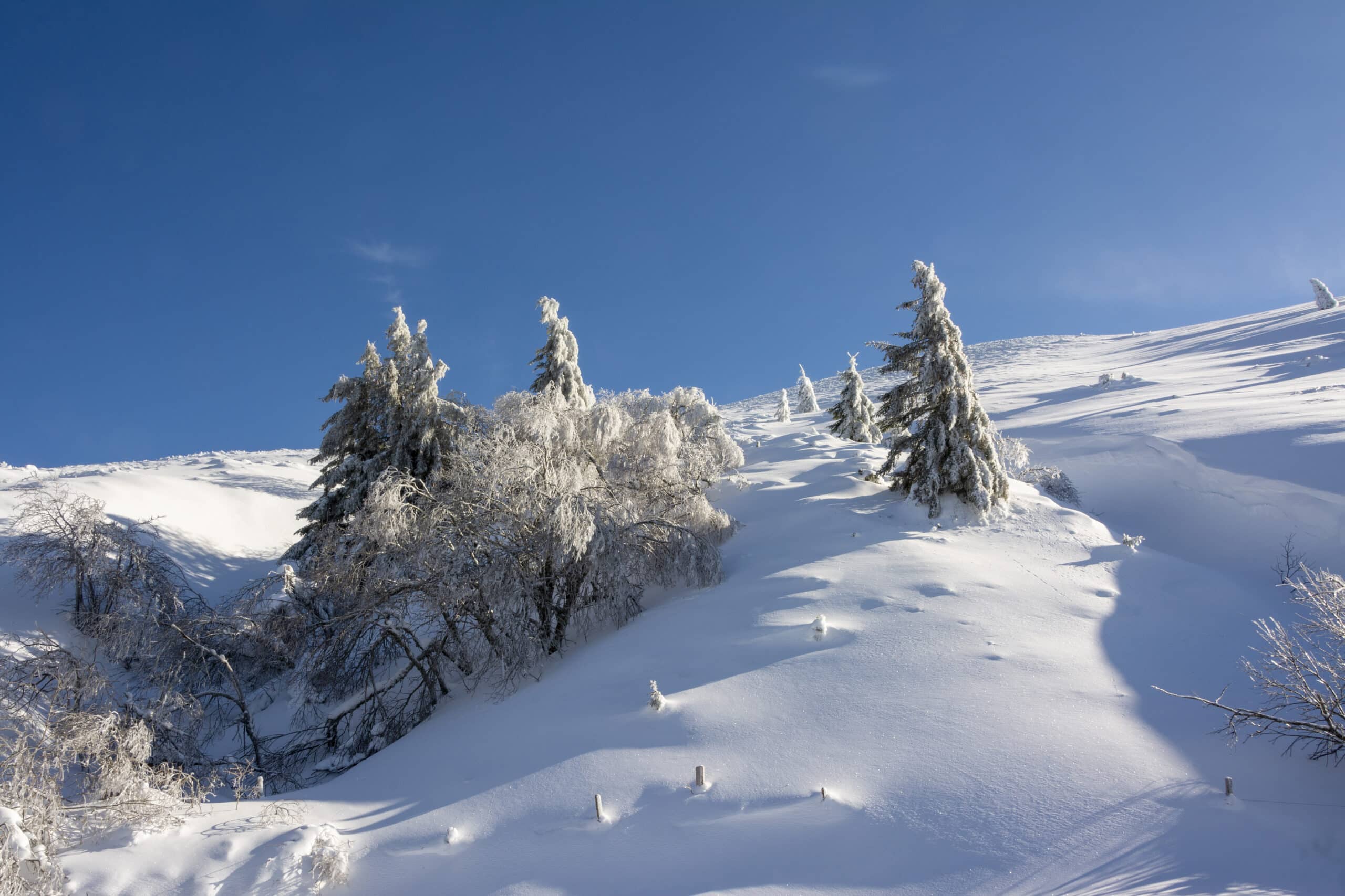 Photo du Puy de Dôme sous la neige pour des randonnées