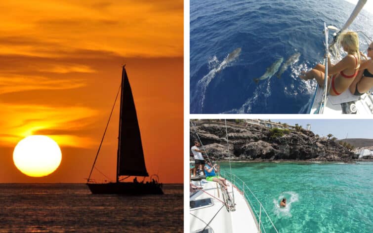 Voilier et snorkeling au large de Fuerteventura avec observation des dauphins