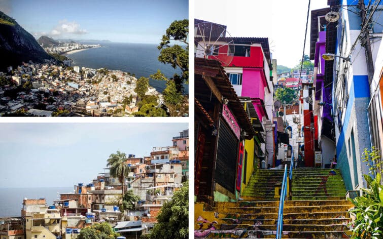 Favela Da Rocinha, avec vue sur Rio de Janeiro, les bidonvilles colorés