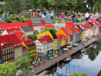 Billund, Denmark - July 27, 2017: Lego bricks model of Nyhavn Copenhagen at Legoland park