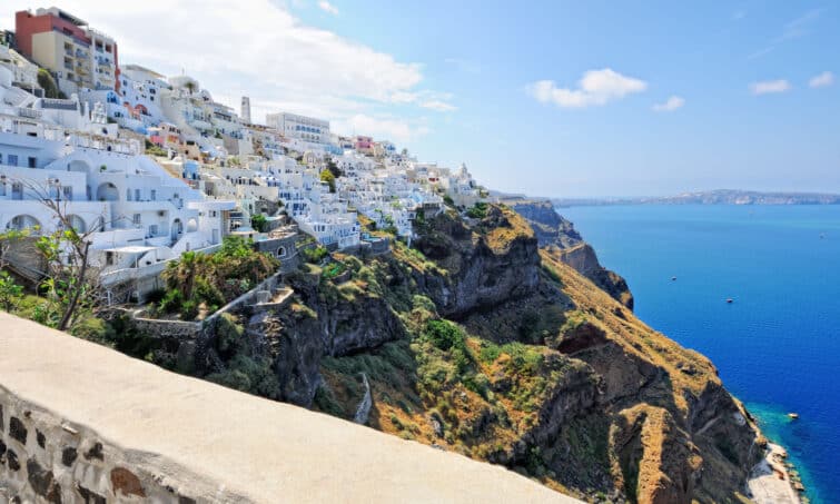 Village of Fira on the slopes of the caldera on the island of Santorini,