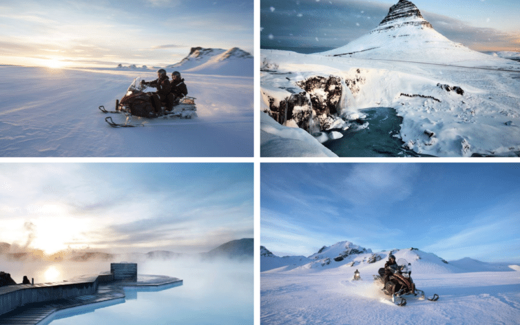 Los 5 mejores recorridos en moto de nieve por las carreteras de hielo de Islandia