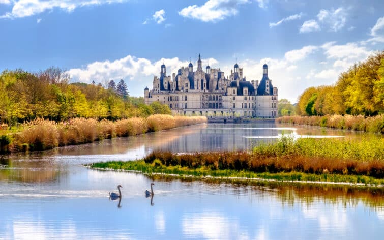 Château de Chambord, château royal médiéval français dans la vallée de la Loire en France, Europe