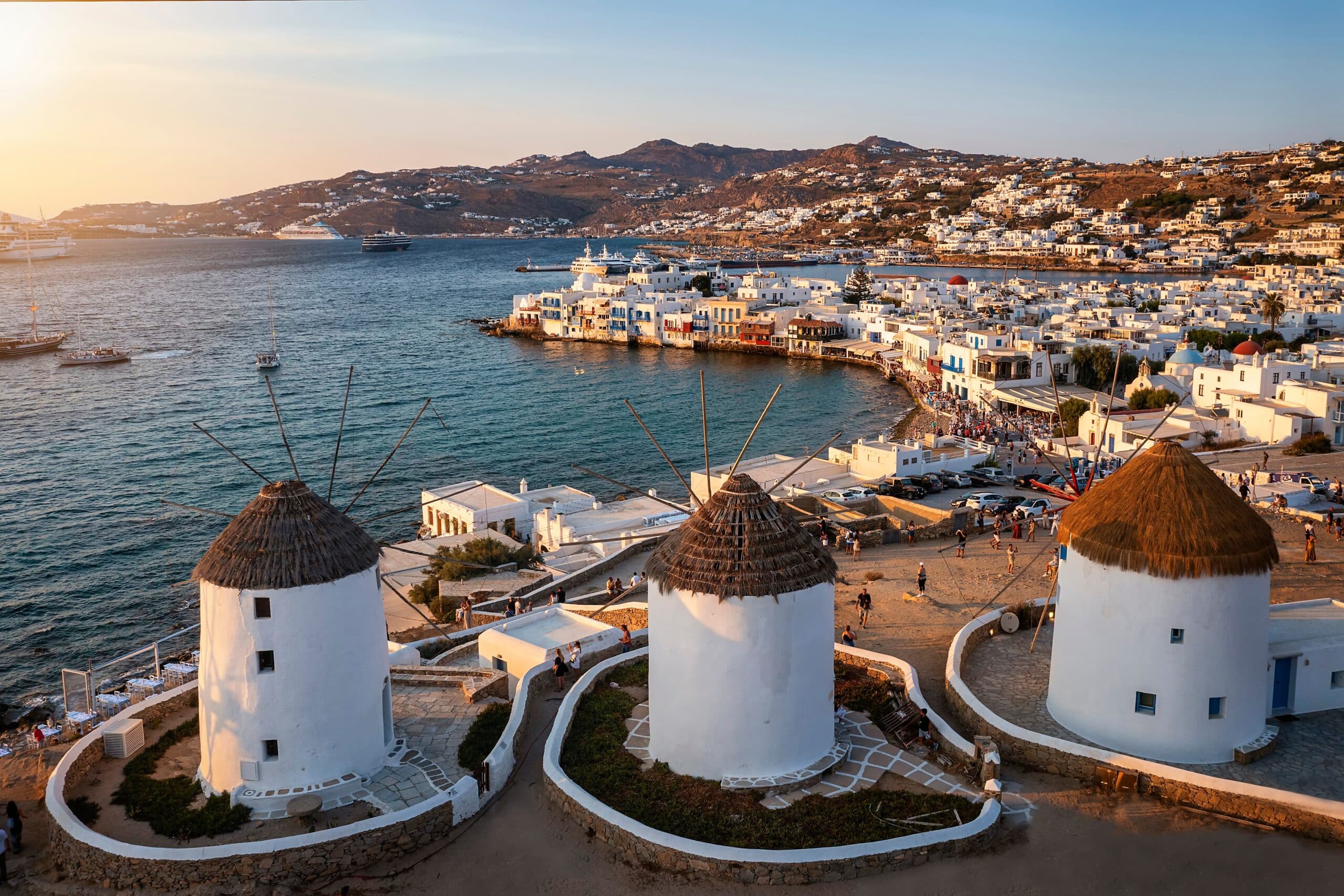 coucher de soleil mykonos little venice