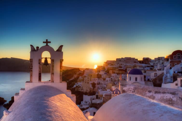 coucher soleil oia cyclades