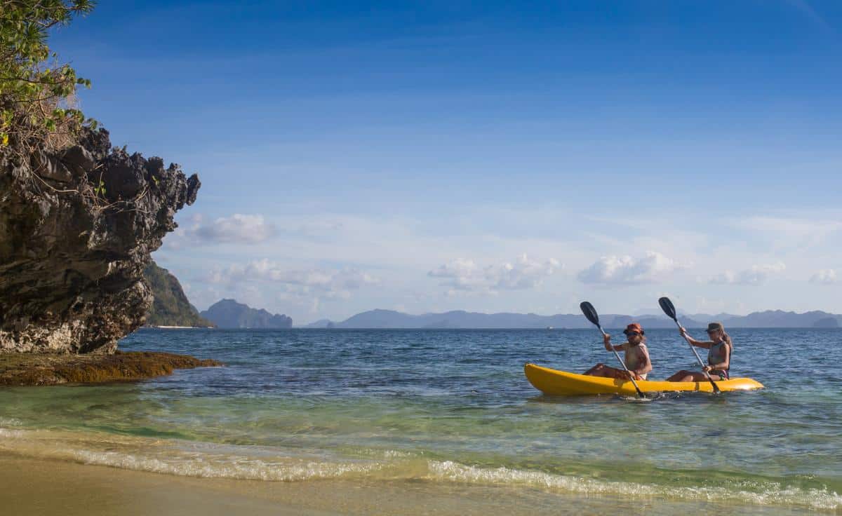 Couple en kayak de mer, Guadeloupe