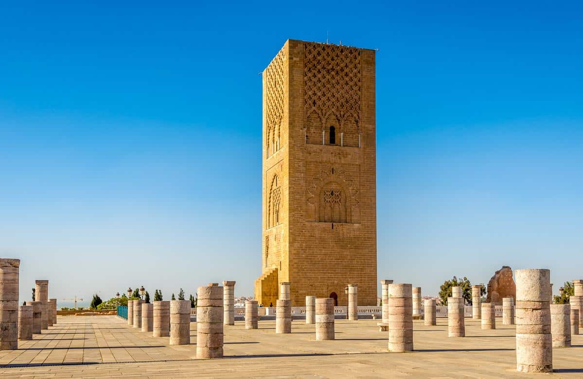 Tour Hassan près du mausolée Mohammed V à Rabat, Maroc
