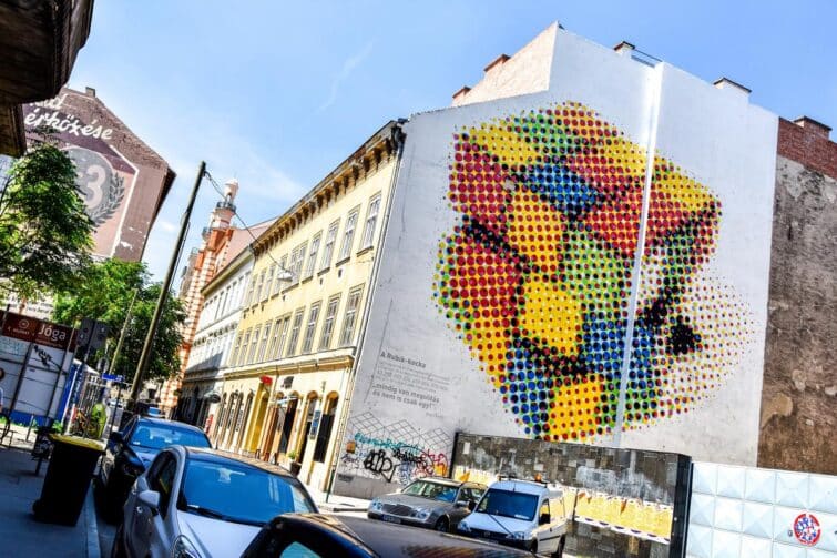 Rubik's Cube, street art, Budapest