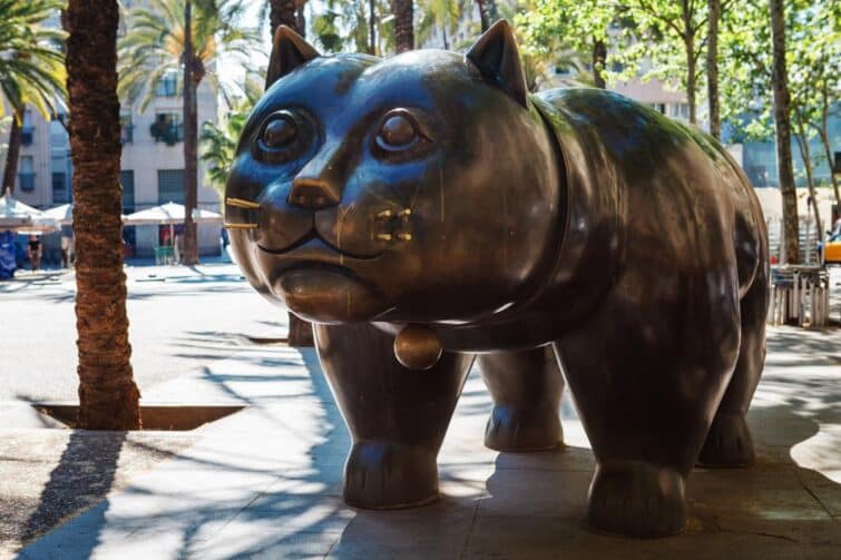 Sculpture El Gato de Botero, Barcelone, Catalogne, Espagne