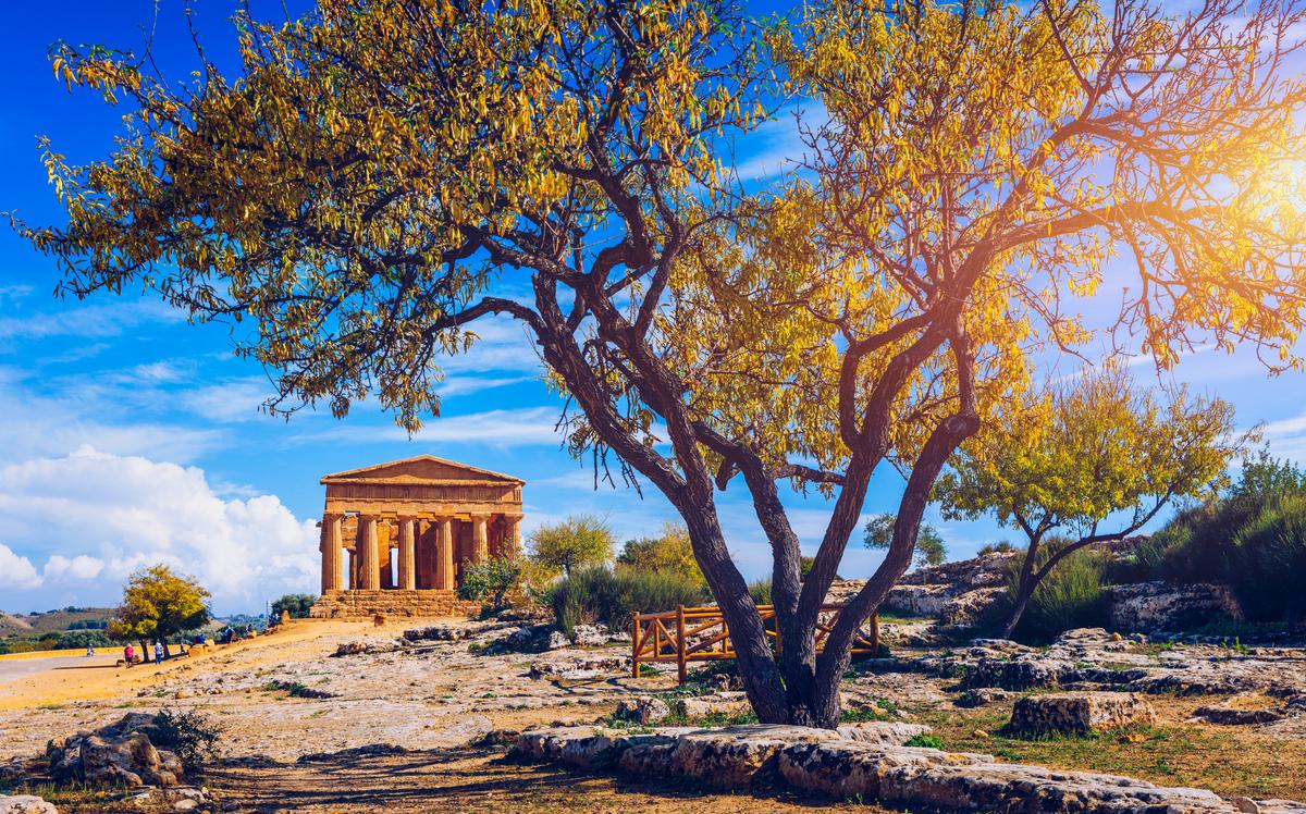 Temple de la Concorde dans la Vallée des Temples en Sicile