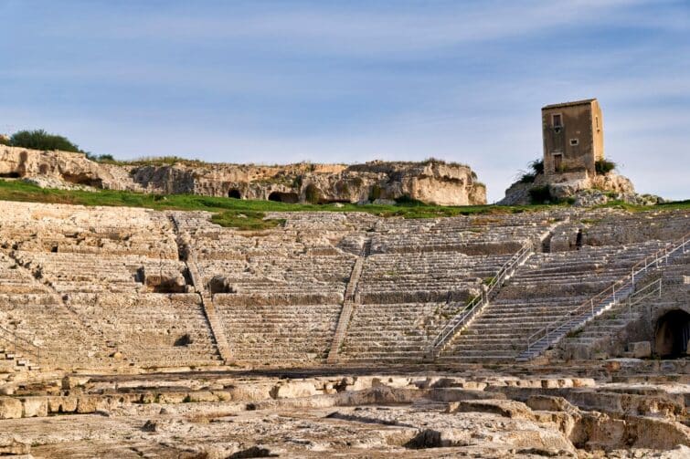 Théâtre grec au Parc archéologique de Napolis, Syracuse, Sicile, Italie