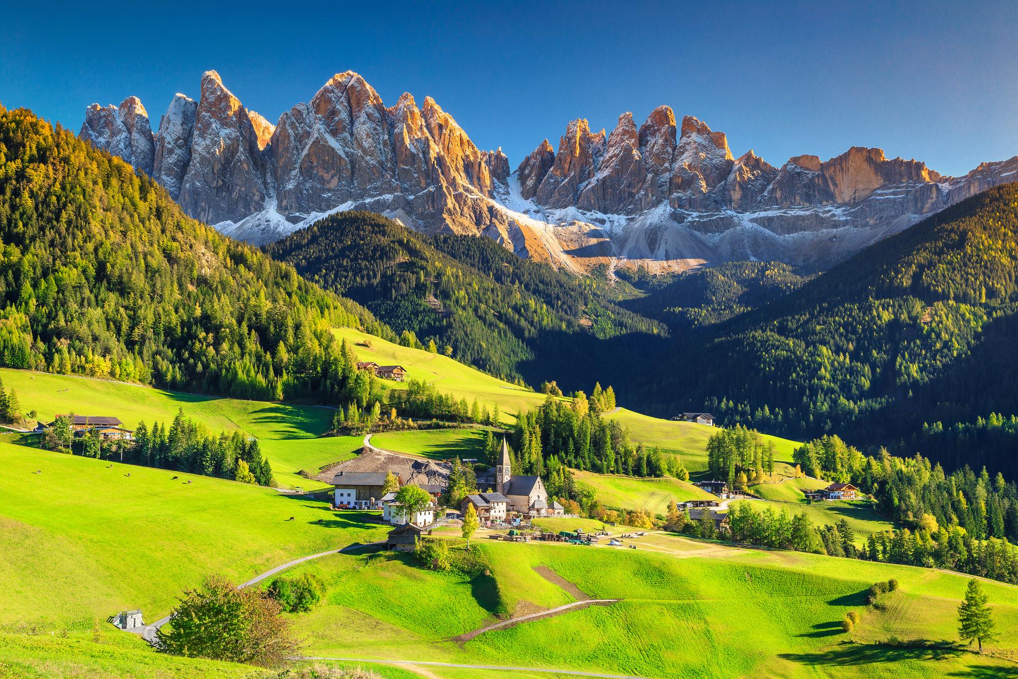 Village de Santa Maddalena dans les Dolomites