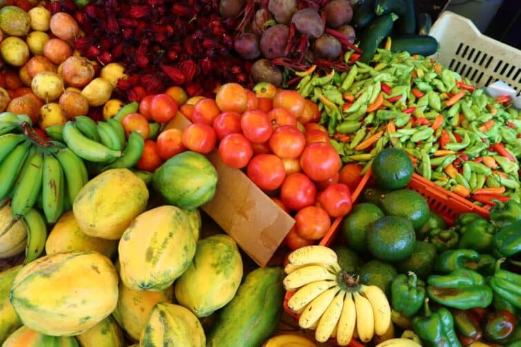 fruits et légumes au marché