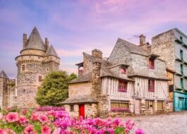 Photo de maisons à colombage dans le village de Vitre en Bretagne