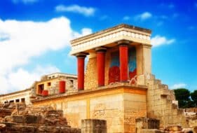 Ruines antiques du célèbre palais de Knossos en Crète, Grèce