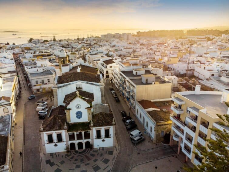 Vue aérienne d'Olhão, Algarve, Portugal