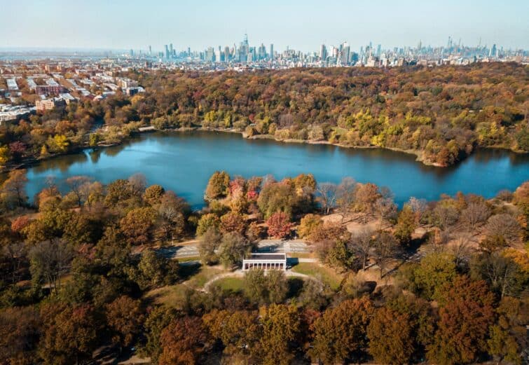 Vue aérienne de Prospect Park, Brooklyn, New York, USA