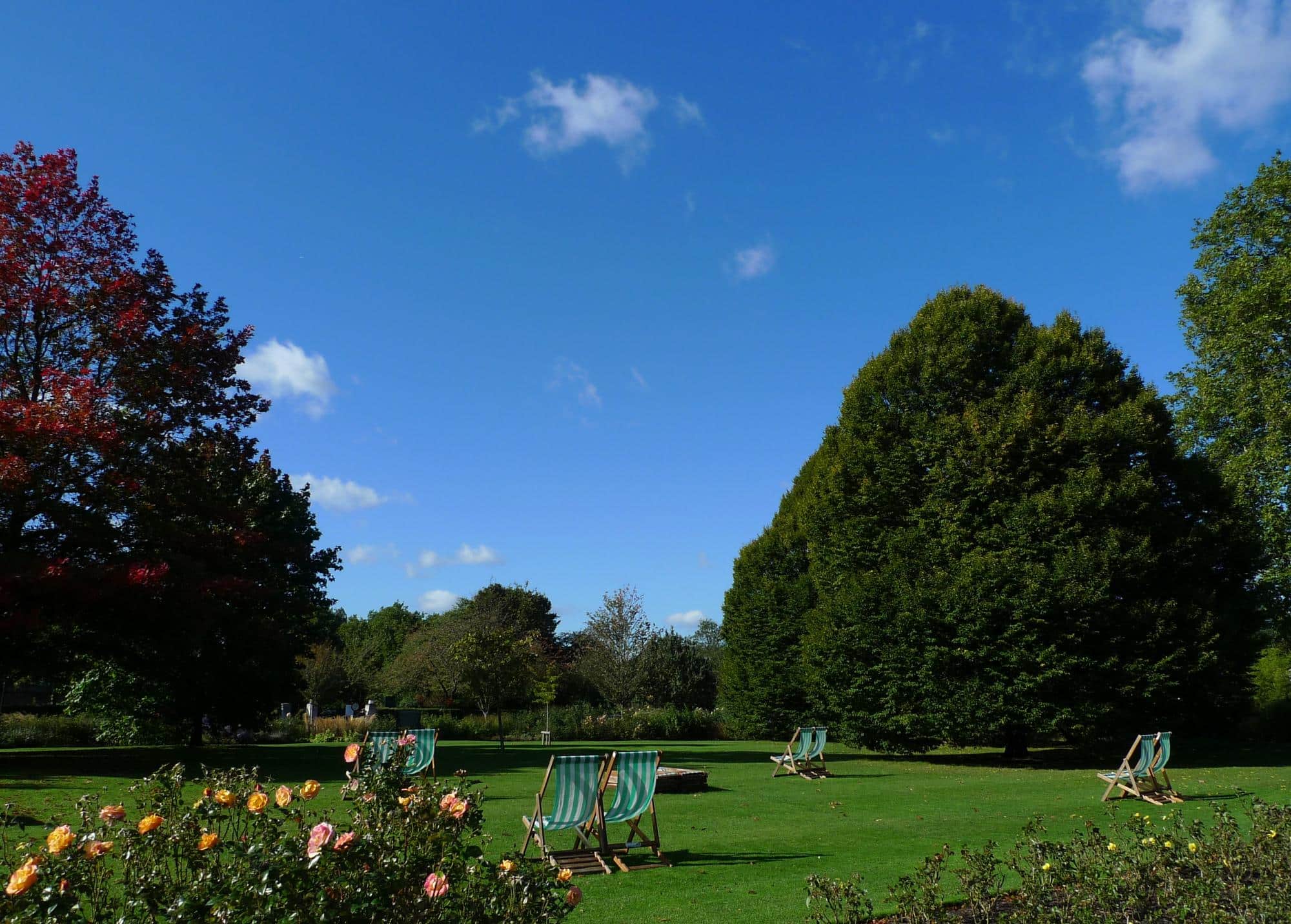 Chaises Longues à Regents Park, Londres, Royaume-Uni