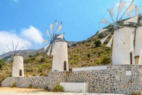 moulins à vent au plateau de Lassithi, Crète