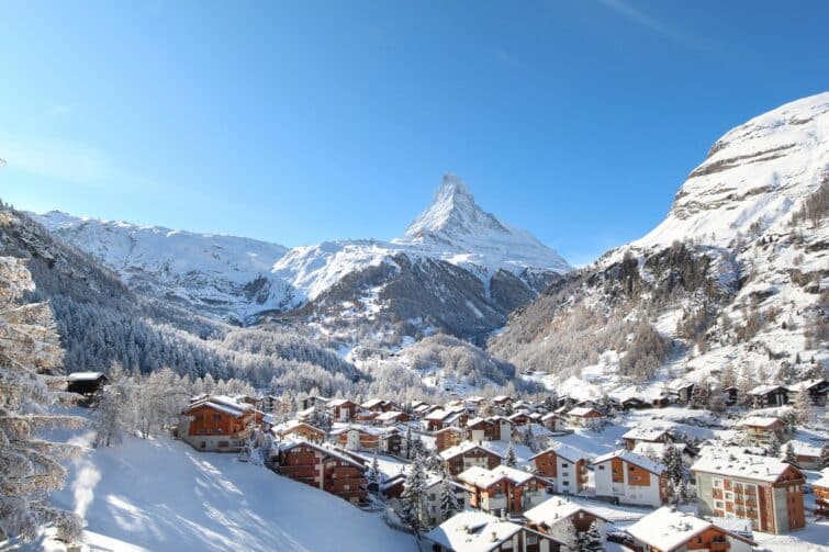 Village alpin de Zermatt en Suisse