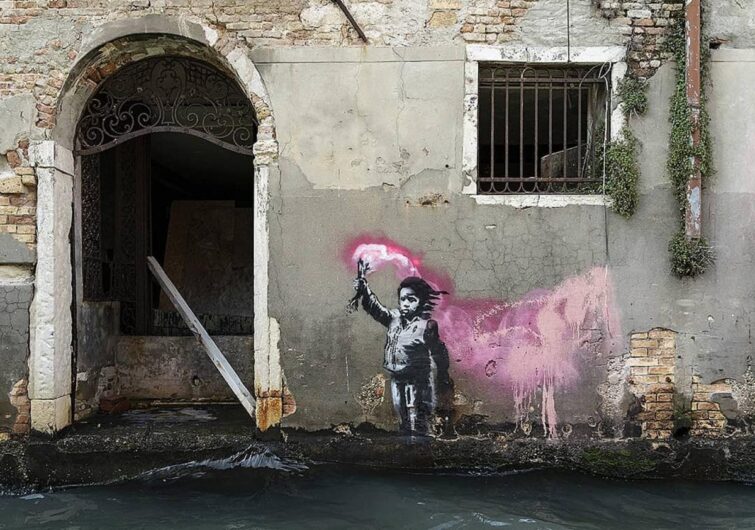 Graffiti Banksy canaux Venise