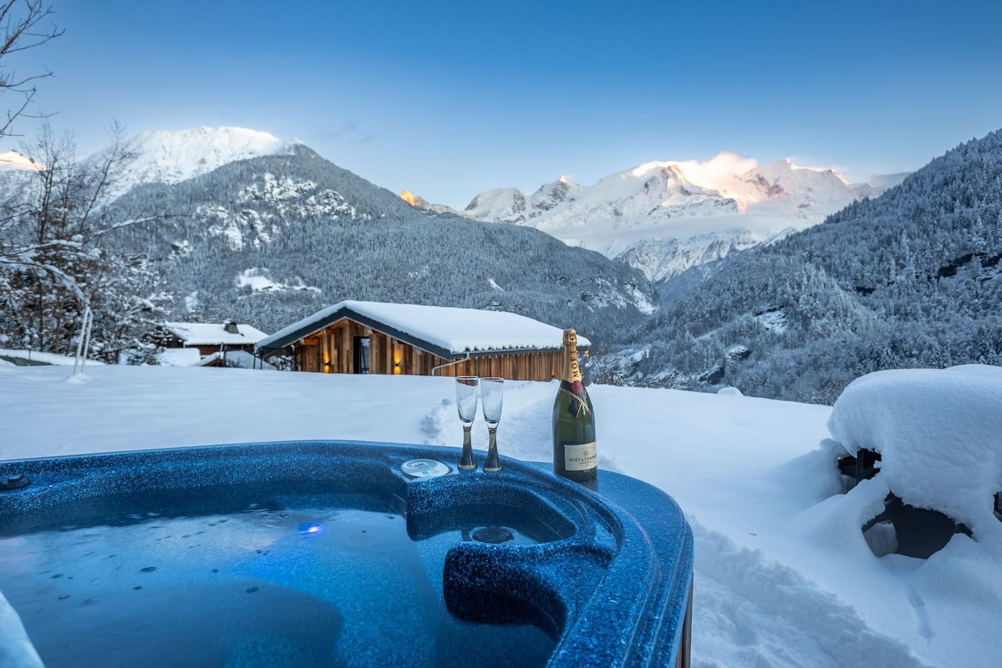 Chalet de la vallée de Chamonix, vue fabuleuse sur le Mont-Blanc