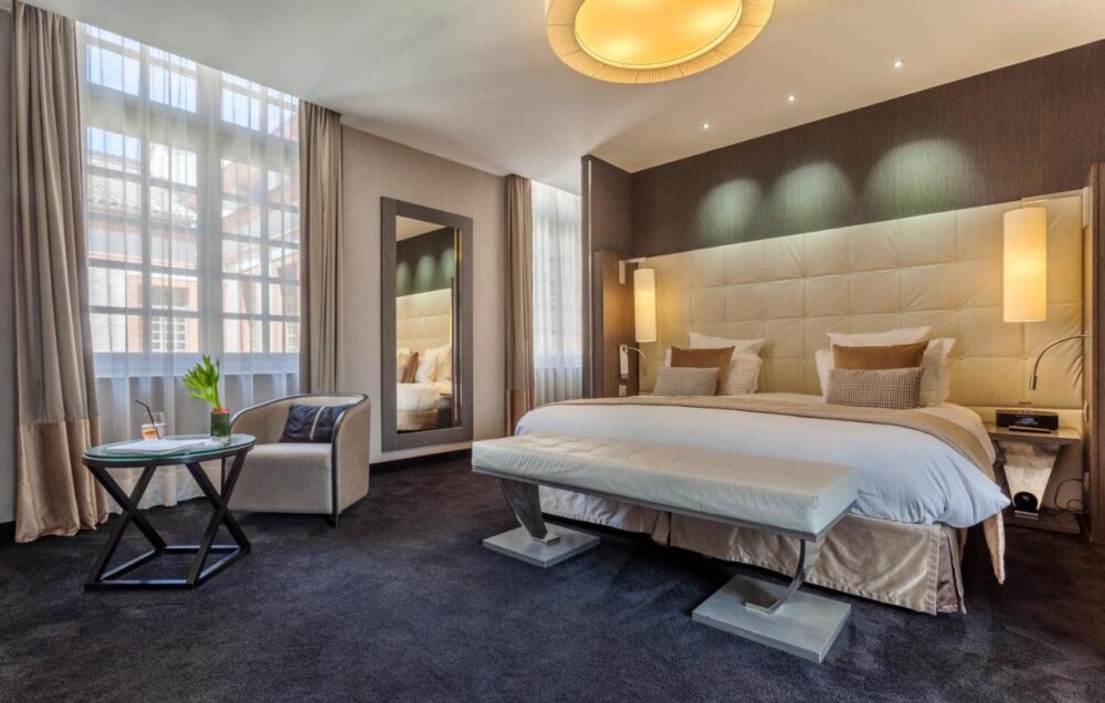 Elegant empty hotel room in Toulouse France